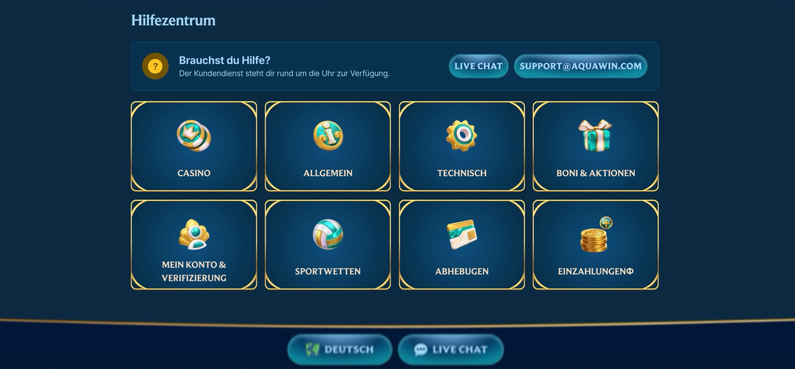 support aquawin casino de